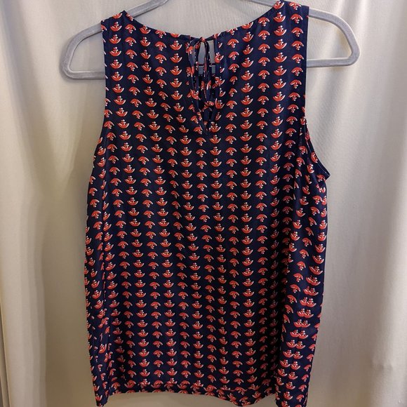 Kenar Sleeveless Navy with Red Anchor Nautical Blouse - Picture 4 of 7